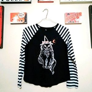 ***SOLD***Long Sleeve Black Cat Shirt